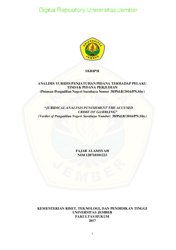 (PDF) ANALISIS YURIDIS PENJATUHAN PIDANA TERHADAP PELAKU TINDAK PIDANA ...