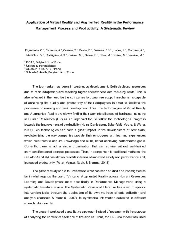 (PDF) Application of Virtual Reality and Augmented Reality in the ...