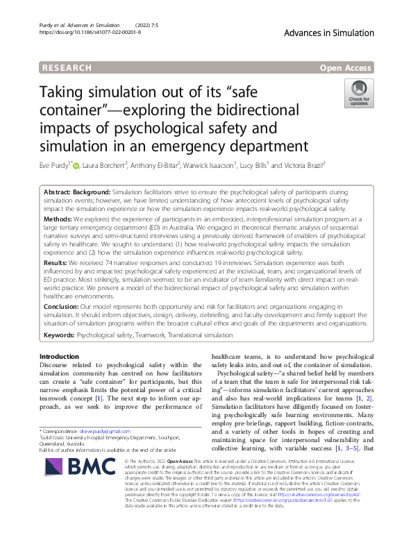 (PDF) Taking simulation out of its “safe container”—exploring the ...