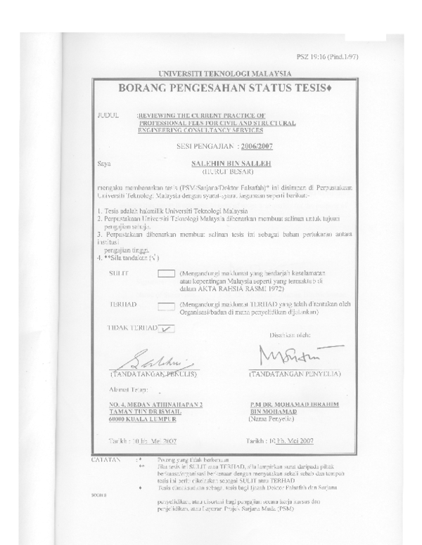 (PDF) Reviewing the current practice of professional fees for civil and ...