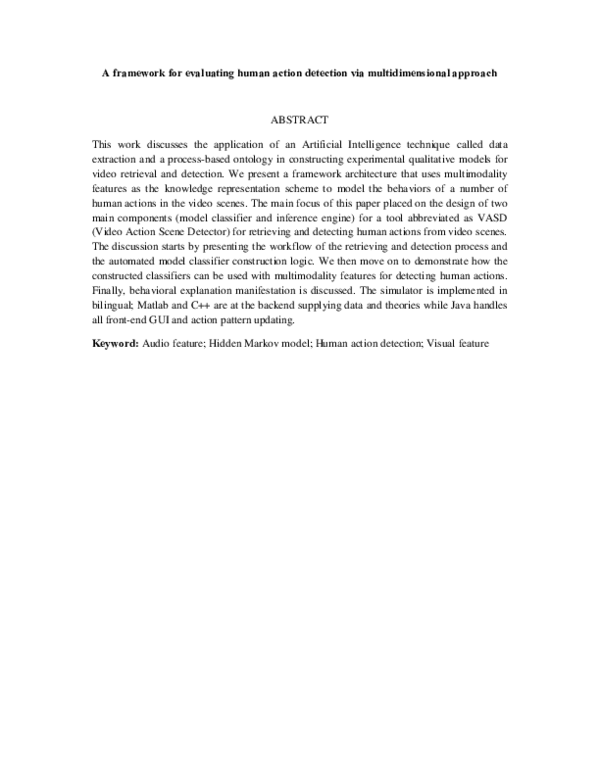 (PDF) A Framework for Evaluating Human Action Detection via ...