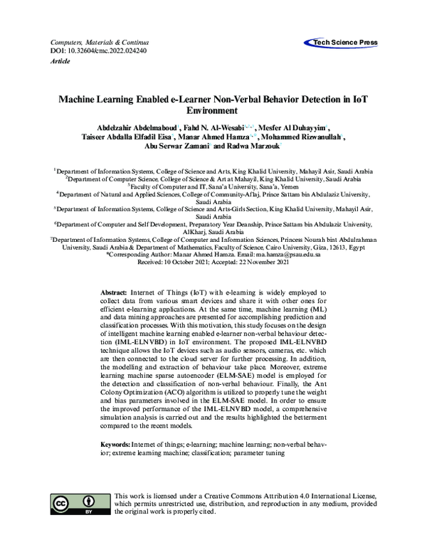 (PDF) Machine Learning Enabled e-Learner Non-Verbal Behavior Detection ...