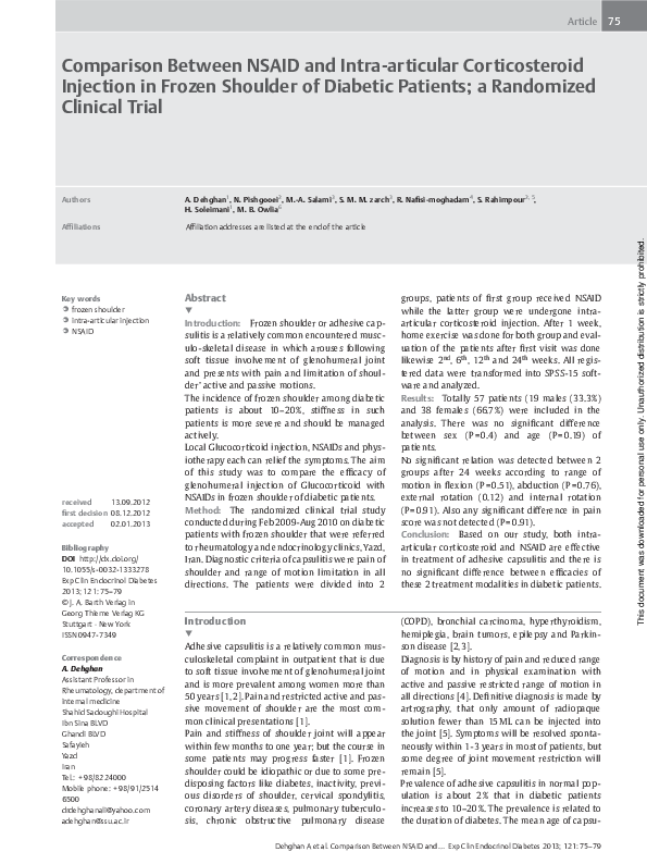 (PDF) Comparison Between NSAID and Intra-articular Corticosteroid ...