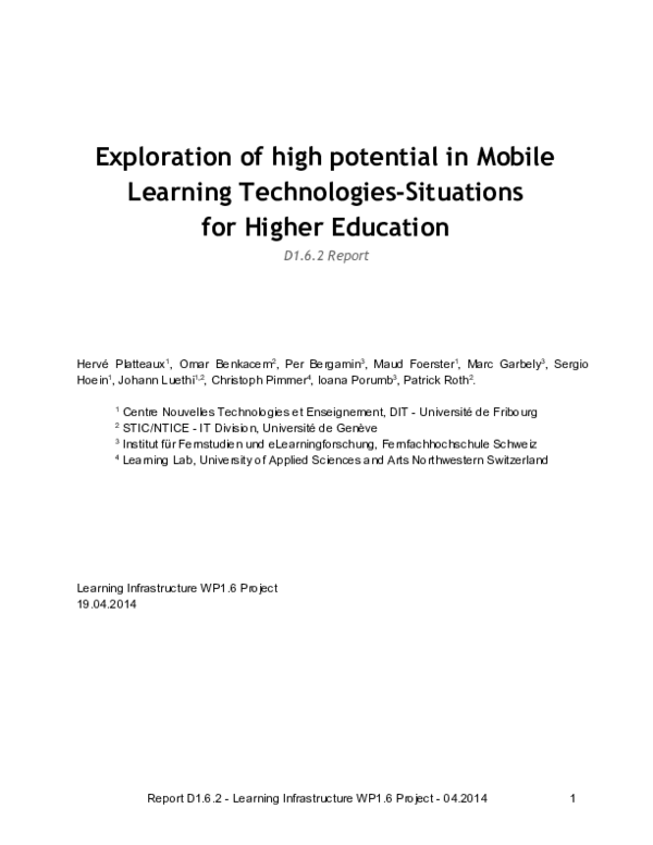 (PDF) Exploration of high potential in Mobile Learning Technologies ...
