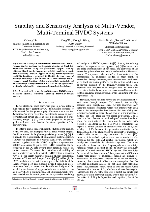 (PDF) Stability and Sensitivity Analysis of Multi-Vendor, Multi ...