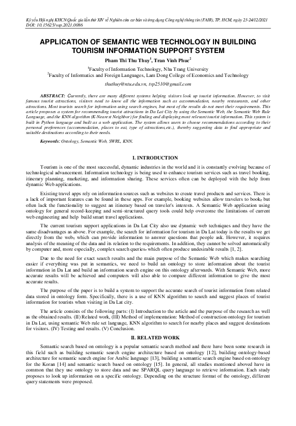 (PDF) Application of Semantic Web Technology in Building Tourism ...