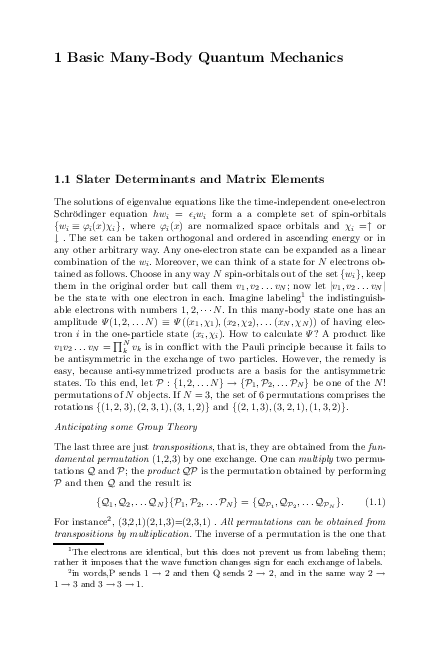(PDF) Basic Many-Body Quantum Mechanics