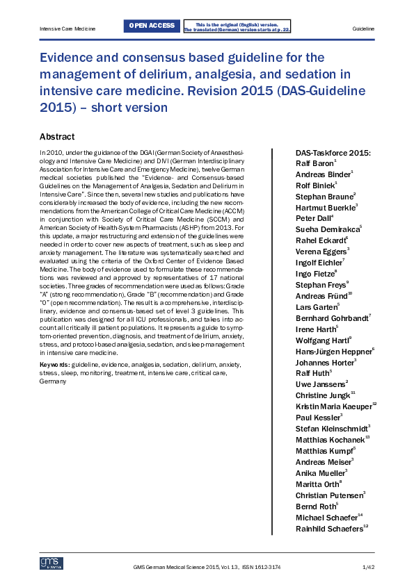 (PDF) Evidence and consensus based guideline for the management of ...