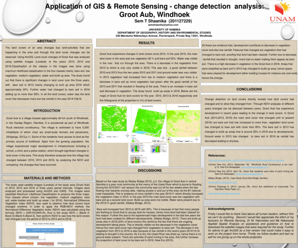 (PDF) Application of GIS & Remote Sensing - change detection analysis ...