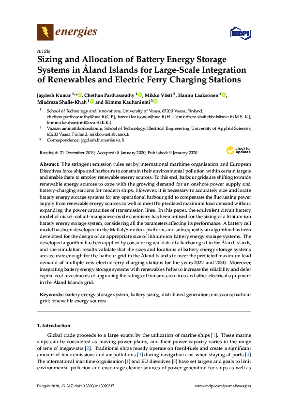 (PDF) Sizing and Allocation of Battery Energy Storage Systems in Åland ...
