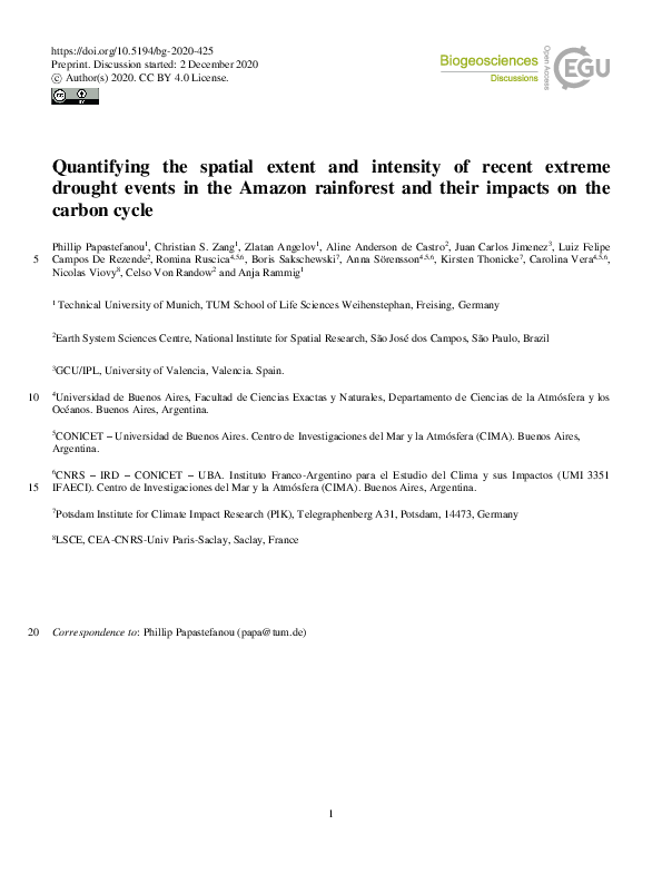 (PDF) Quantifying the spatial extent and intensity of recent extreme ...