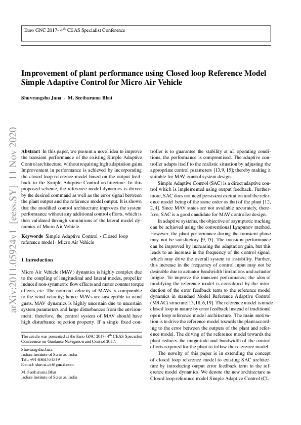(PDF) Improvement of plant performance using Closed loop Reference ...