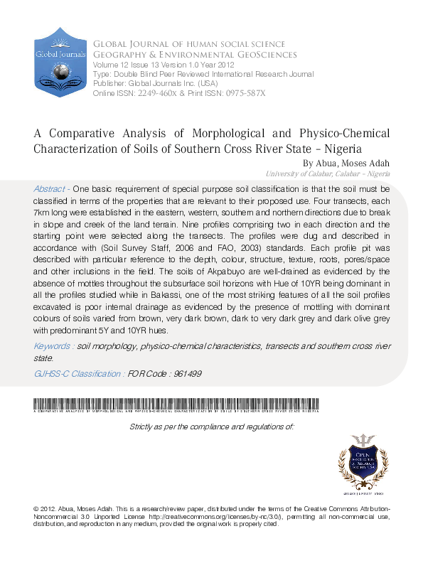 (PDF) A Comparative Analysis of Morphological and Physico-Chemical ...