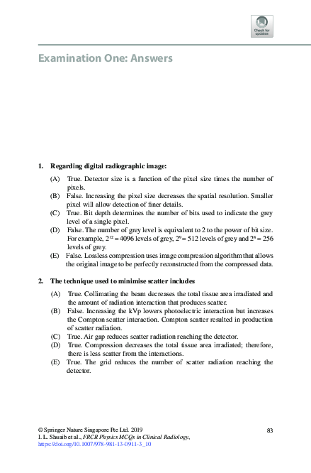 (PDF) Examination One: Answers