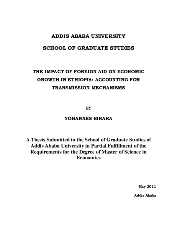 (PDF) The Impact of Foreign Aid on Economic Growth in Ethiopia ...