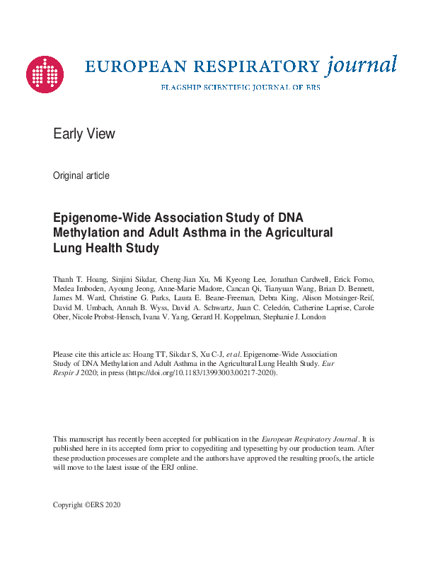 (PDF) Epigenome-wide association study of DNA methylation and adult ...