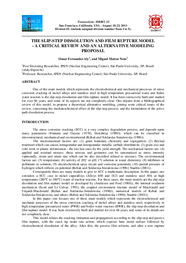 (PDF) The slip-step dissolution and film rupture model - a critical ...