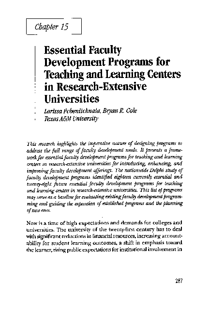 (PDF) Chapter 15: Essential Faculty Development Programs for Teaching ...