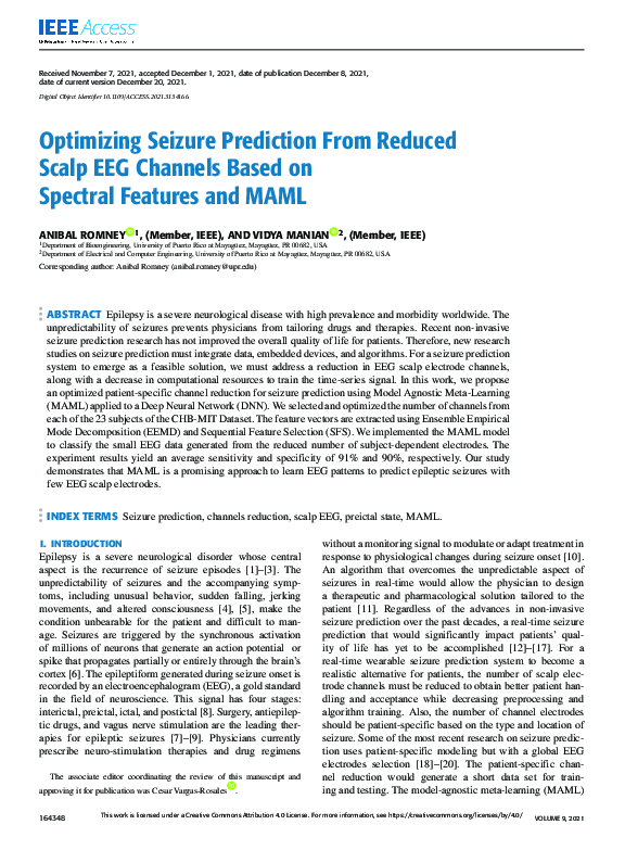 (PDF) Optimizing Seizure Prediction From Reduced Scalp EEG Channels ...
