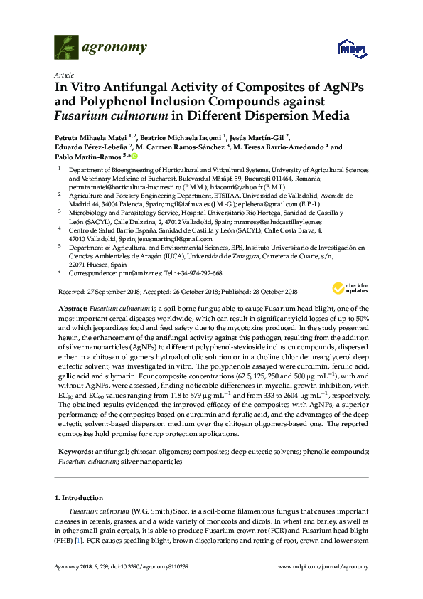 (PDF) In Vitro Antifungal Activity of Composites of AgNPs and ...