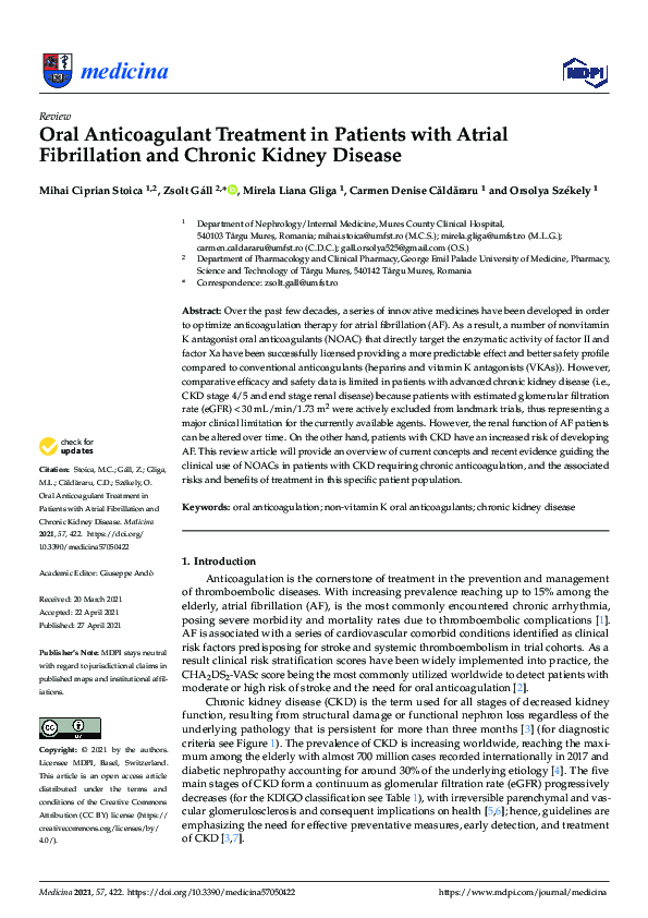 (PDF) Oral Anticoagulant Treatment in Patients with Atrial Fibrillation ...