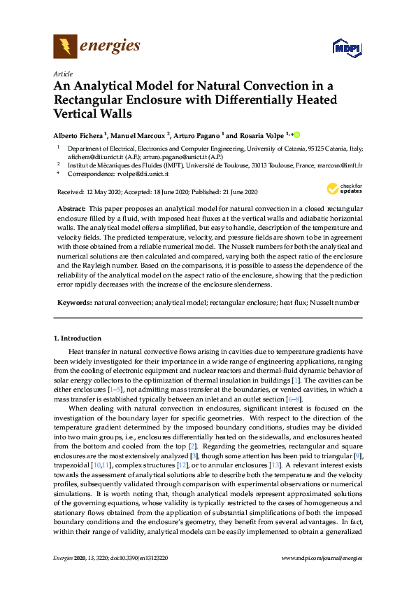 (PDF) An Analytical Model for Natural Convection in a Rectangular ...