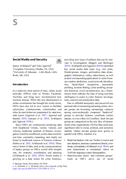 (PDF) Social Media and Security