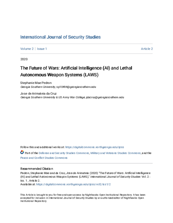 (PDF) The Future of Wars: Artificial Intelligence (AI) and Lethal ...