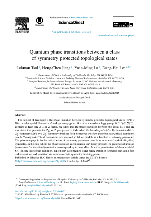 (PDF) Quantum phase transitions between a class of symmetry protected ...