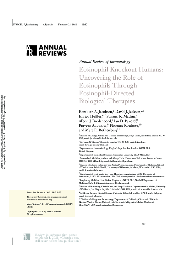 (PDF) Eosinophil Knockout Humans: Uncovering the Role of Eosinophils ...