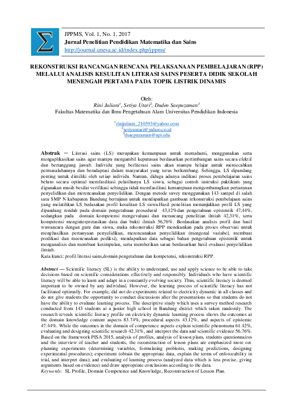 (PDF) Jurnal Penelitian Pendidikan Matematika dan Sains