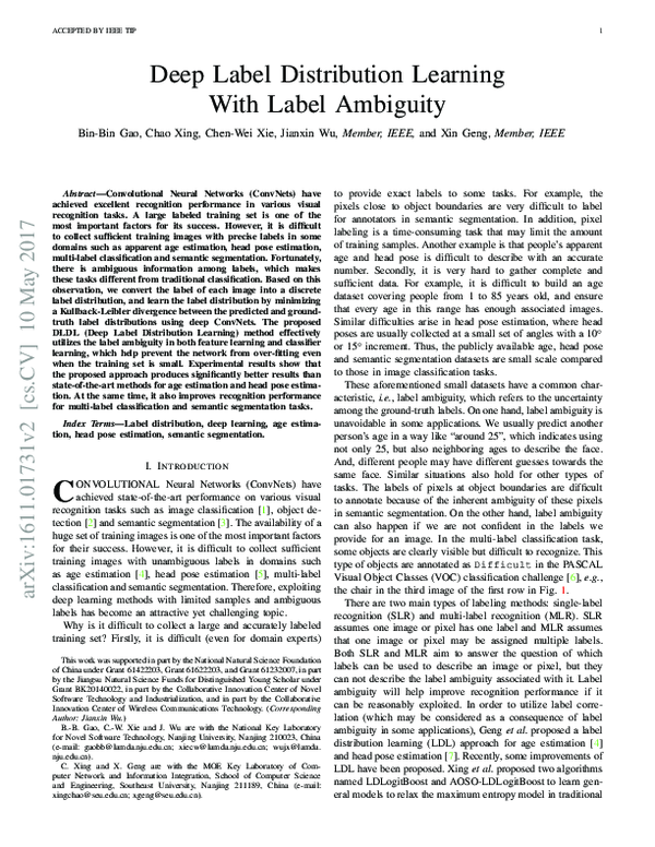 (PDF) Deep Label Distribution Learning with Label Ambiguity