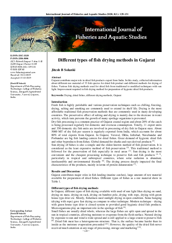 (PDF) Different types of fish drying methods in Gujarat