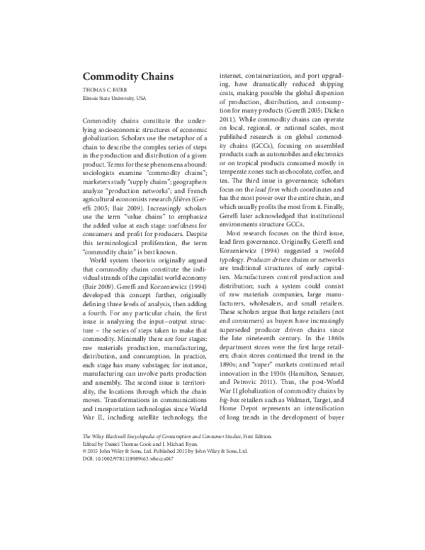 (PDF) Commodity Chains