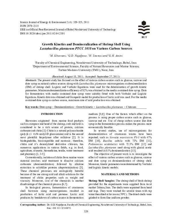 (PDF) Growth Kinetics and Demineralization of Shrimp Shell Using Growth ...