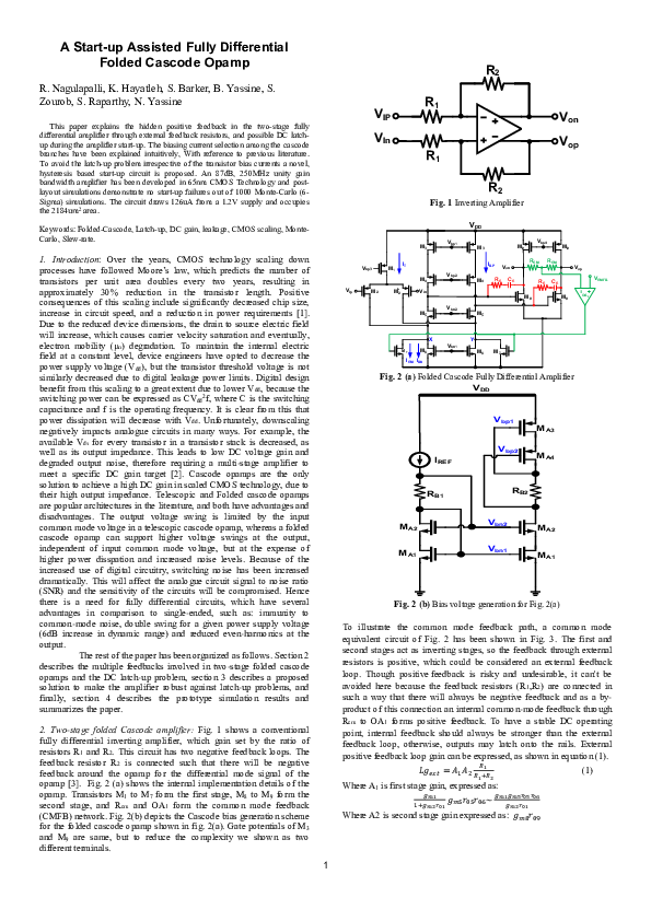 (PDF) A Startup Assisted Fully Differential Folded Cascode Opamp
