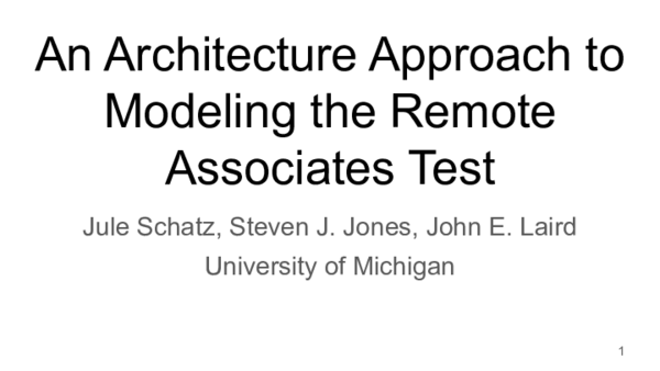 (PDF) An Architecture Approach to Modeling the Remote Associates Test