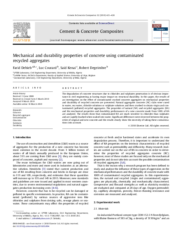 (PDF) Mechanical and durability properties of concrete using ...