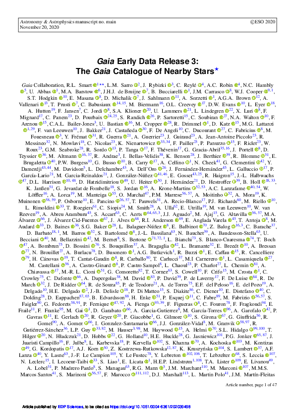 (PDF) Gaia Early Data Release 3