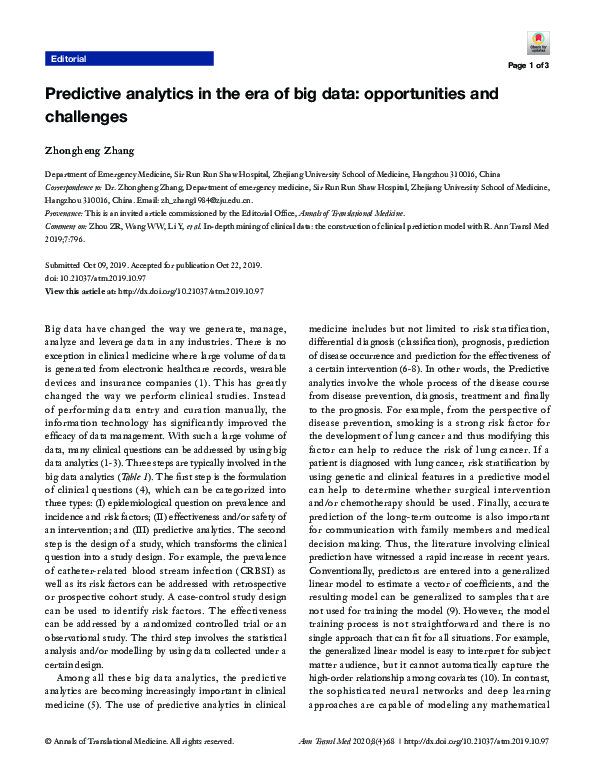 (PDF) Predictive analytics in the era of big data: opportunities and ...