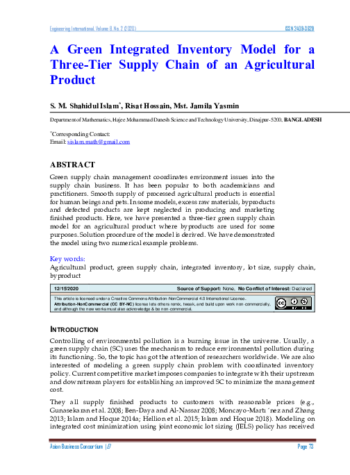 (PDF) A Green Integrated Inventory Model for a Three-Tier Supply Chain ...