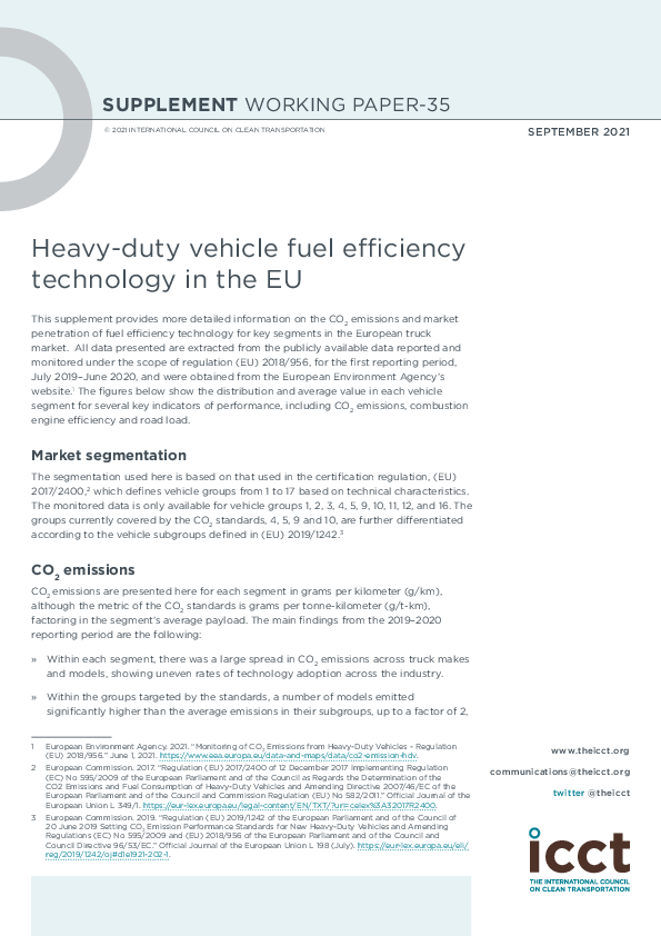 (PDF) CO2 emissions from trucks in the EU: An analysis of the heavy ...