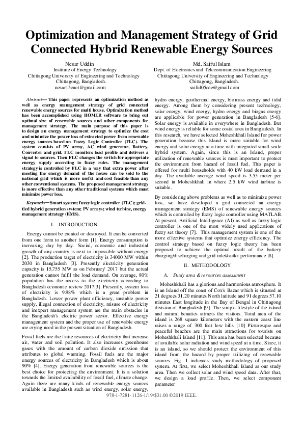 (PDF) Optimization and Management Strategy of Grid Connected Hybrid ...