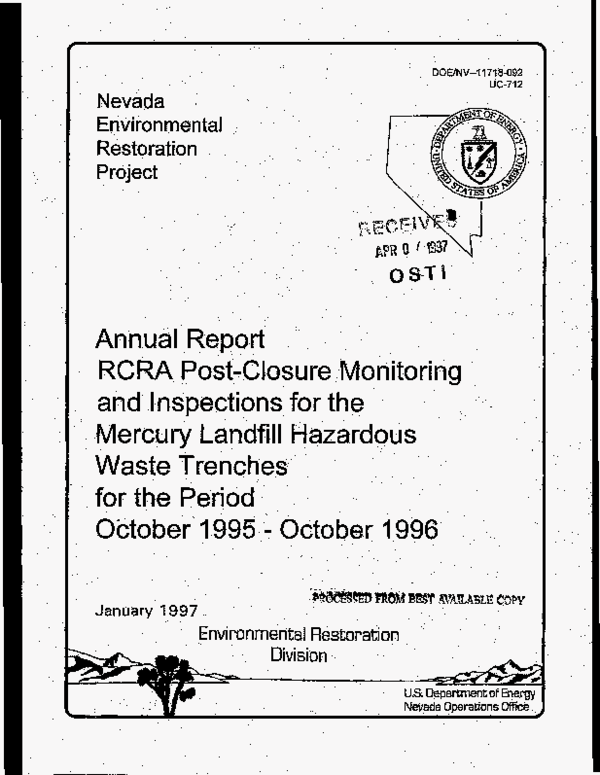 (PDF) Annual report, RCRA post-closure monitoring and inspections for ...