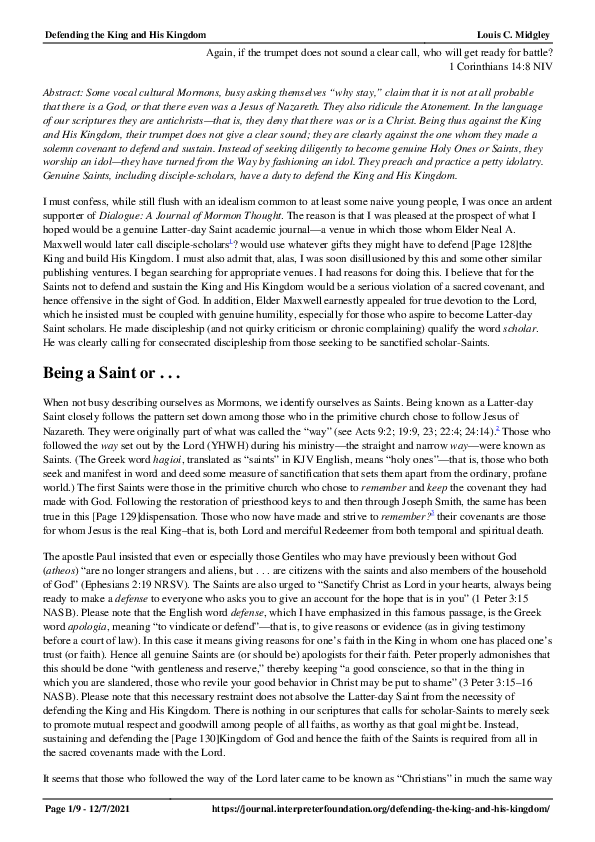 (PDF) Defending the King and His Kingdom