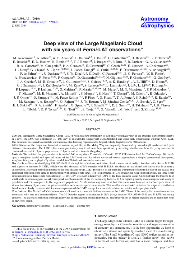 (PDF) Deep view of the Large Magellanic Cloud with six years ofFermi ...
