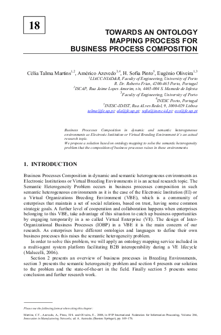 (PDF) Towards an ontology mapping process for business process composition