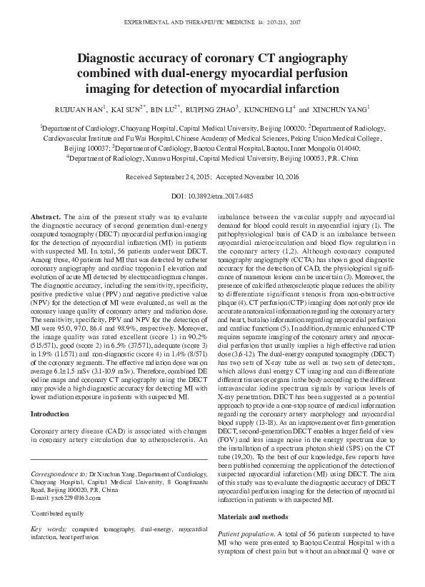 (PDF) Diagnostic Accuracy of Coronary CT Angiography