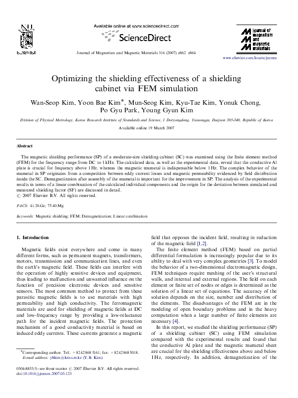 (PDF) Optimizing the shielding effectiveness of a shielding cabinet via ...