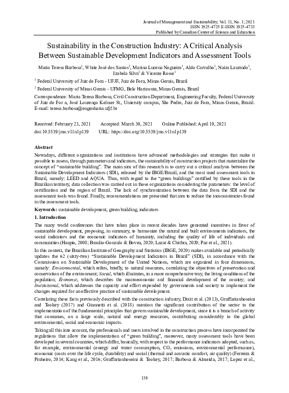 (PDF) Sustainability in the Construction Industry: A Critical Analysis ...